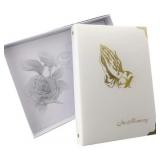 In Memory Guest Book, Praying Hands 10x7.25in