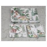 3pc Double Sided Kitchen Towel Set Evergreen