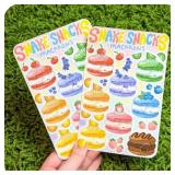 20pk Snake Snacks Macarons Sticker Sheets