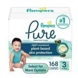 168ct Pampers Pure Baby Diapers Size 3
