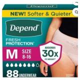 88ct MED Women's Depend Incontinence Underwear