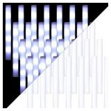 100pc White LED Foam Glow Stick Batons, White 13in