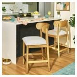 2pc Drew Counter-Height Stools, Warm Honey