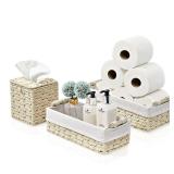 3pc Sorbus Paper Rope Baskets & Tissue Holder