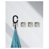 4pk Self Adhesive Mop/Broom Wall Mount