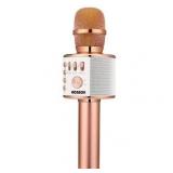 BONAOK Wireless Karaoke Mic, LED Lights Q37