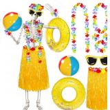 3pk Skeleton Costume Set Accessories 10pc/ea