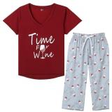 X-Large Women's Short Sleeve Pajama Set