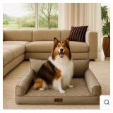 Luxe Faux Leather Foldable Orthopedic Dog Bed