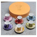 12pc Casati Porcelain Tea Cup Set 4.2in