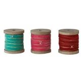3pc Velvet Ribbon with Metal Edges Spool