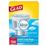 156ct Glad Small Trash Bags 4gal