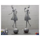 2pc Metal Statues