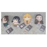 4pk Assorted Demon Slayer Plush 4in