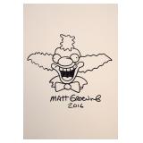 Krusty The Clown drawn and signed sketch