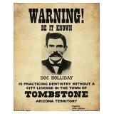 Doc Holliday Tombstone Wanted Poster reprint