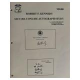 Robert F. Kennedy autograph study book. 9x11...