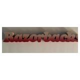Arkansas Razorbacks wood block sign. 2x14 inches