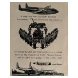 Fairchild Aircraft advertisement. 9x11 inches