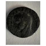 Bronze Roman coin circa 370 AD. 1 inch