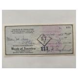 George Englund signed check