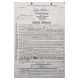 Dolly Dumplin Signed Vaudeville Artists Contract