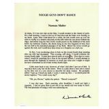 Tough Guys Dont Dance Norman Mailer Signed...