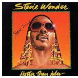 Stevie Wonder signed 'Hotter Than July' album