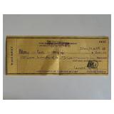 Astronaut Walt Kelly signed check