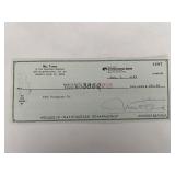 Mel Torme signed check