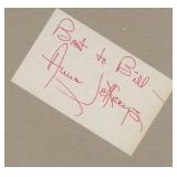 Topper Anne Jeffreys signed note