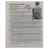 Astronaut Story Musgrave signed data sheet