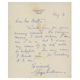 Cartoonist Gluyas Williams signed letter