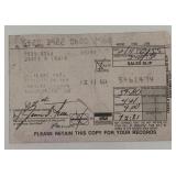Astronaut James Irwin signed receipt