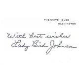 First Lady Lady Bird Johnson signed White House...
