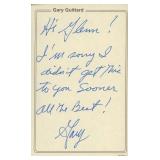 Gary Guittard signed note
