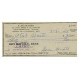Joan Hunter signed check