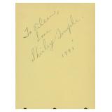 Shirley Temple signed note. GFA Authenticated