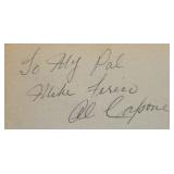 Gangster Al Capone signature slip