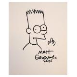 Bart Simpson drawn and signed sketch