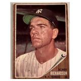 Bobby Richardson 1962 Topps baseball card No. 65
