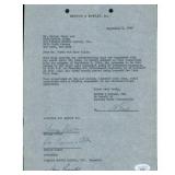 George Burns And Gracie Allen Show Signed Typed...