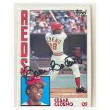 Cincinnati Reds Cï¿½sar Cedeï¿½o  1984 Topps signed...