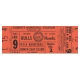 1968 Chicago Bulls vs. St. Louis Hawks unused...