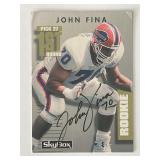 John Fina signed 1992 Skybox  #357 trading card