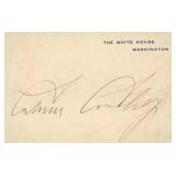 Calvin Coolidge signature cut. GFA Authenticated