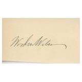 Woodrow Wilson signature cut. GFA Authenticated