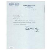 Vice President Hubert Humphrey Signed Typed...