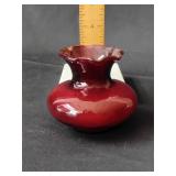 Ruby Red mini scalloped vase