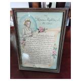 Framed Florence Nightingale pledge